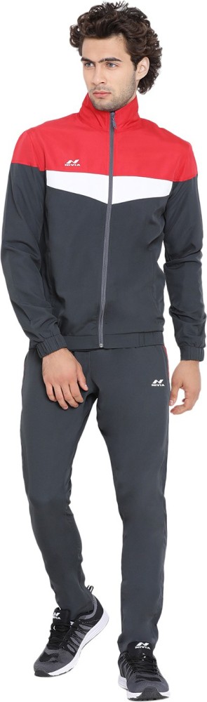 nivia solid men's track suit