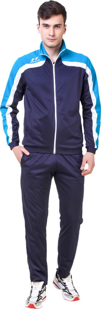 nivia solid men's track suit