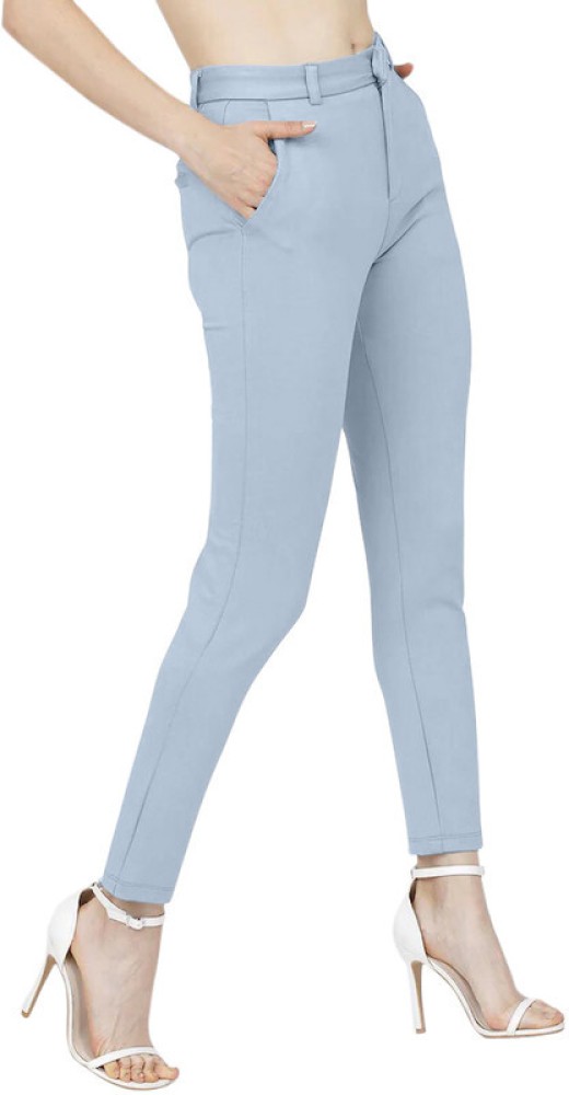 CLINSY Regular Fit Women Light Blue Trousers  Buy CLINSY Regular Fit Women  Light Blue Trousers Online at Best Prices in India  Flipkartcom