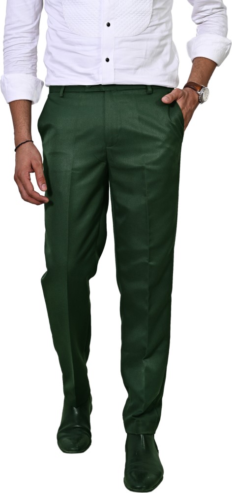 Akbar Dark Green Premium 100 Cotton Casual Wear Trouser  gabbanain