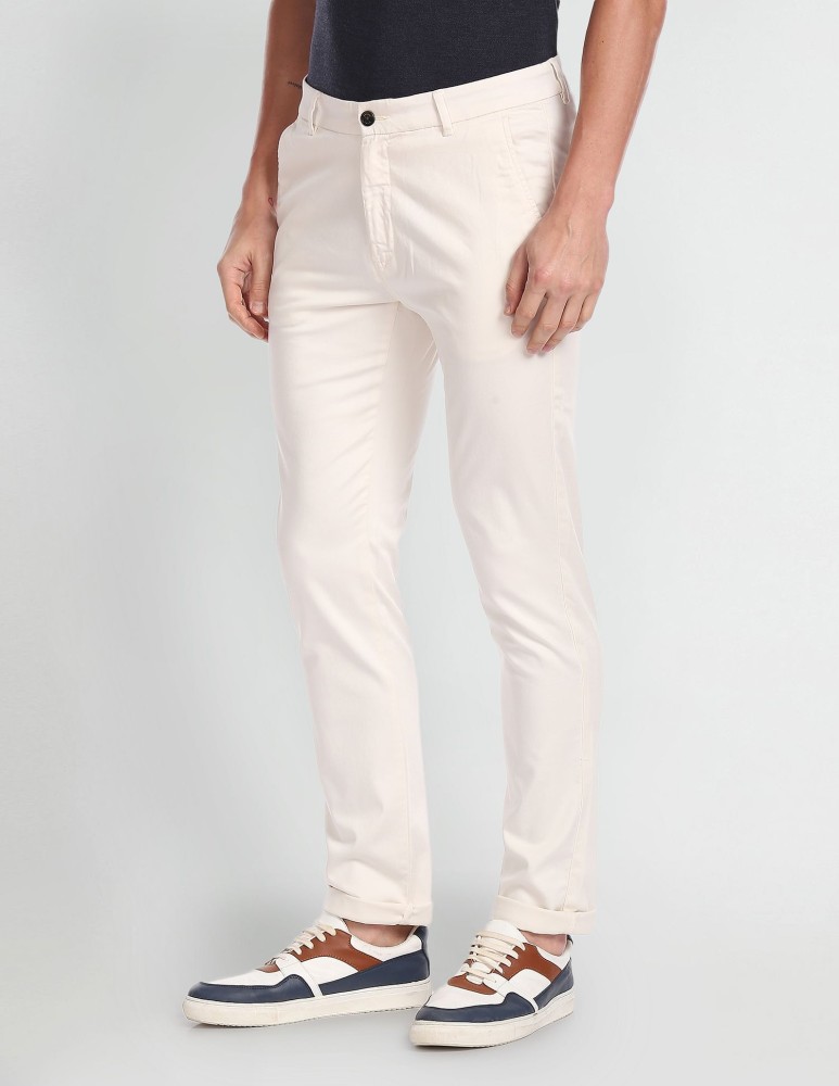 Twill trousers Skinny Fit  White  Men  HM IN
