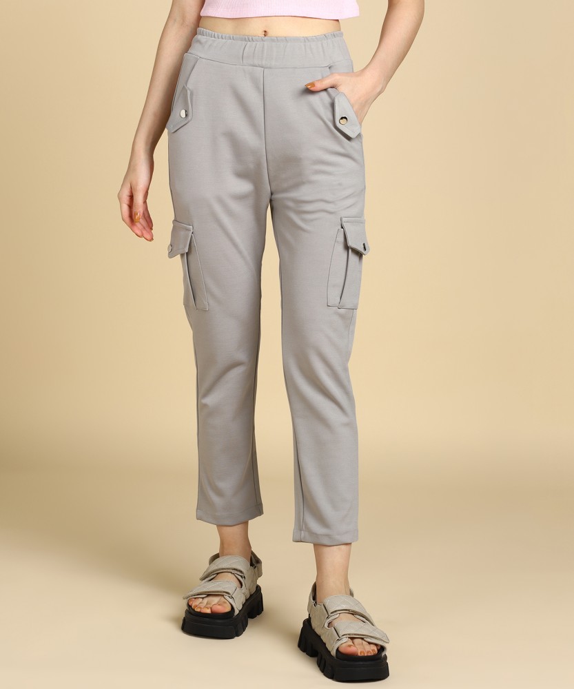 Buy VELCRO HIGHRISE BROWN CARGO PANTS for Women Online in India
