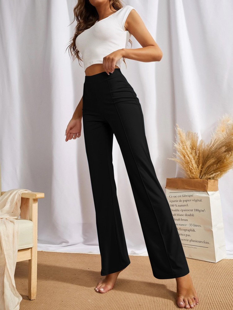 Buy Noelia Womens Pants Work Office Trousers Tapered Slim Fit Formal Style  Small Black at Amazonin