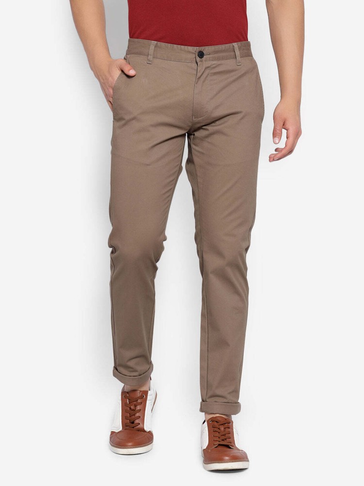 Buy Jump USA Men Casual Solid Beige Trousers at Amazonin
