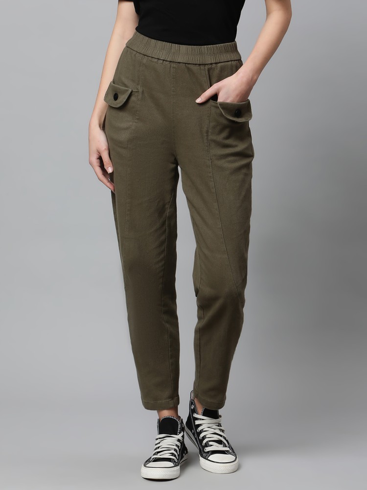 Global Republic Trousers and Pants  Buy Global Republic Green Cotton Women  Lower Online  Nykaa Fashion