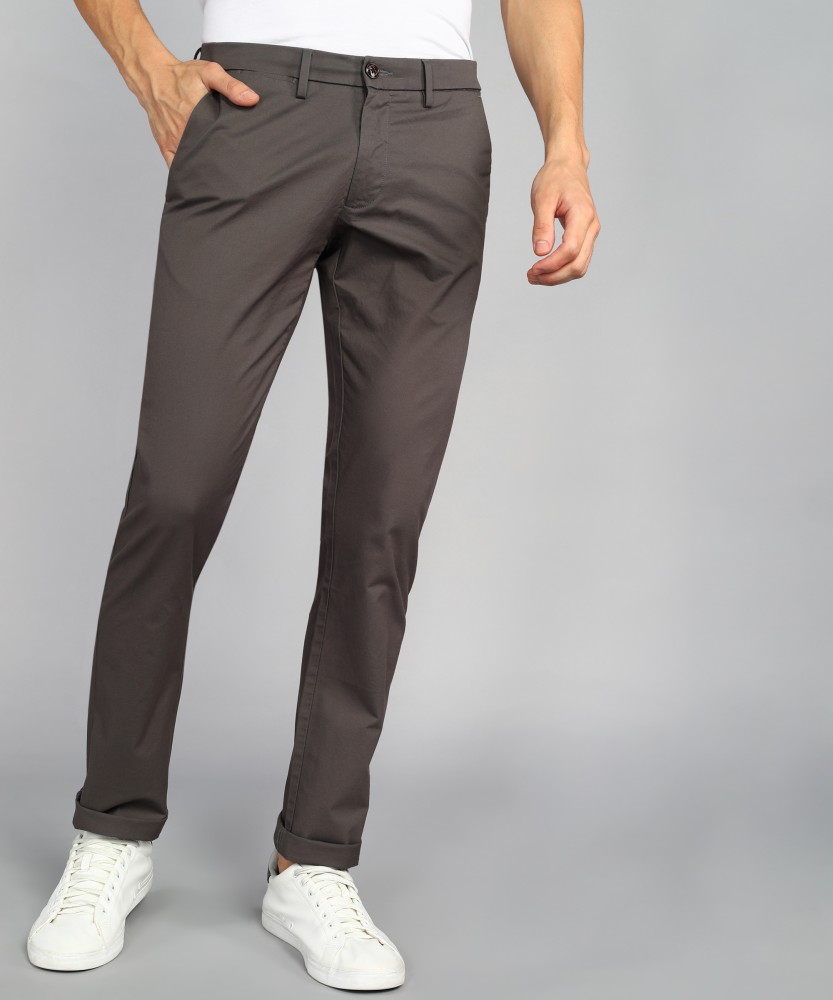 Buy ALLEN SOLLY Textured Cotton Blend Slim Fit Mens Casual Trousers   Shoppers Stop