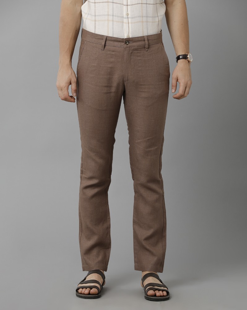 Ascot by Westside Beige Pure Linen RelaxedFit Chinos