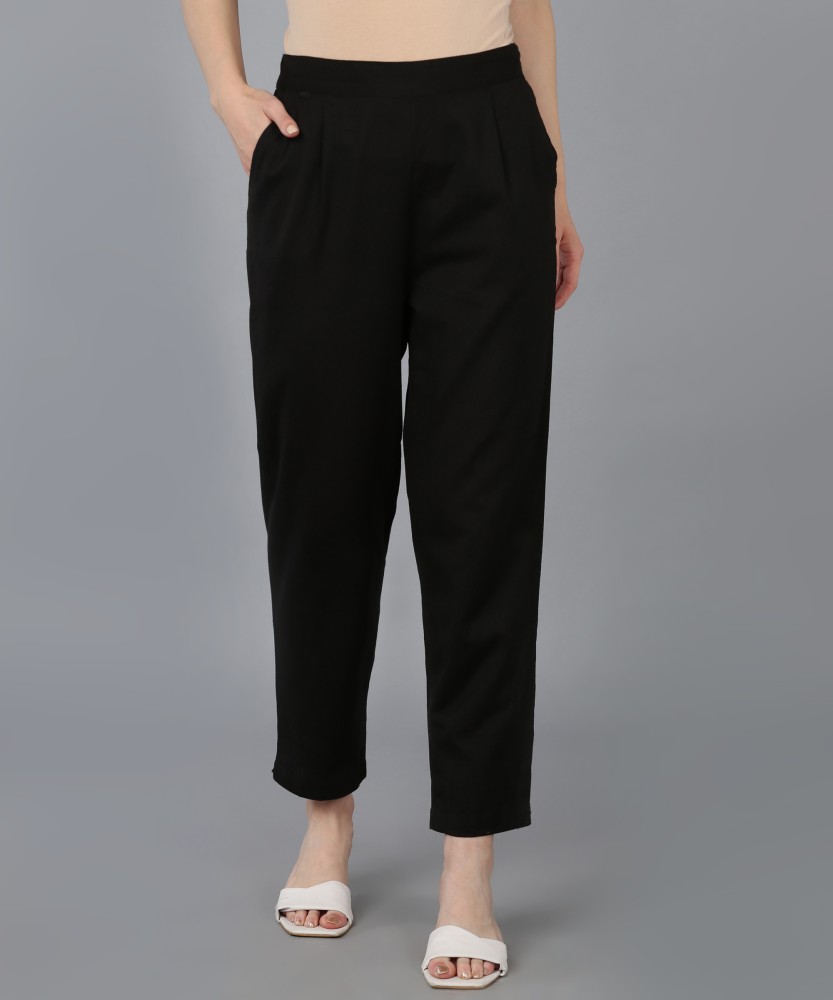 GUOYU Regular Fit Women Black Trousers  Buy GUOYU Regular Fit Women Black  Trousers Online at Best Prices in India  Flipkartcom