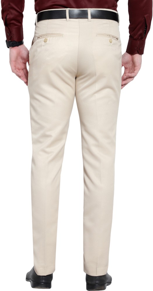 Buy Haul Chic Men Cream Solid Synthetic Singel Formal Trousers Online at  Best Prices in India  JioMart