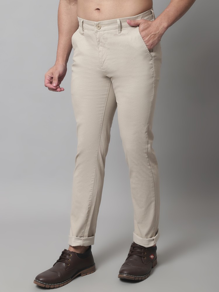 Buy Cantabil Beige Regular Fit Self Pattern Flat Front Trousers for Mens  Online  Tata CLiQ