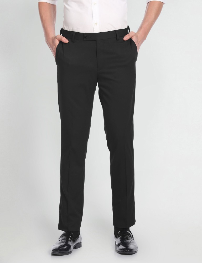 Buy Men's Arrow Black Slim Fit Casual Trousers Online | Centrepoint UAE