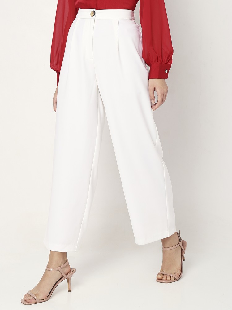Buy Vero Moda Women White Floral Printed Trousers - Trousers for Women  621518 | Myntra