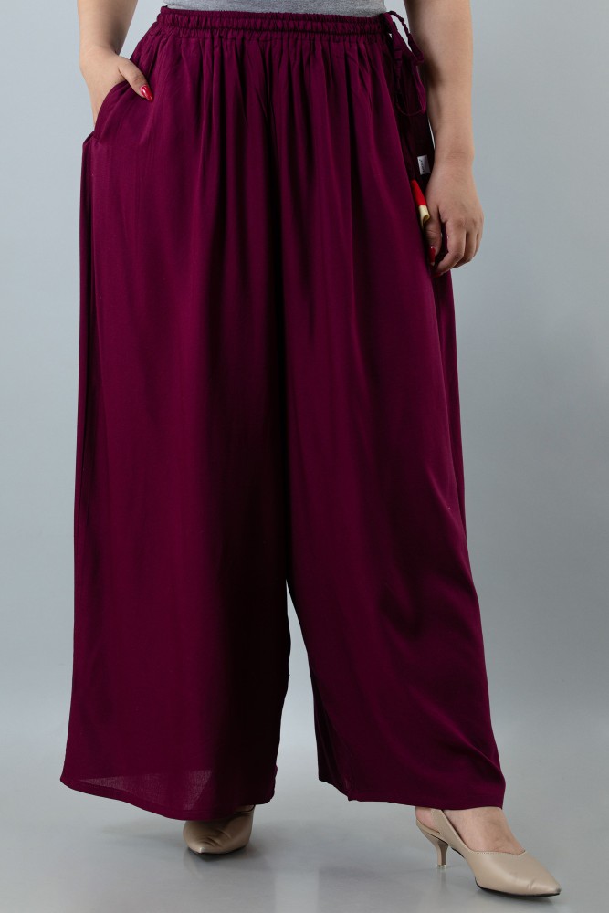 YOURS Plus Size Purple Wide Leg Trousers  Yours Clothing