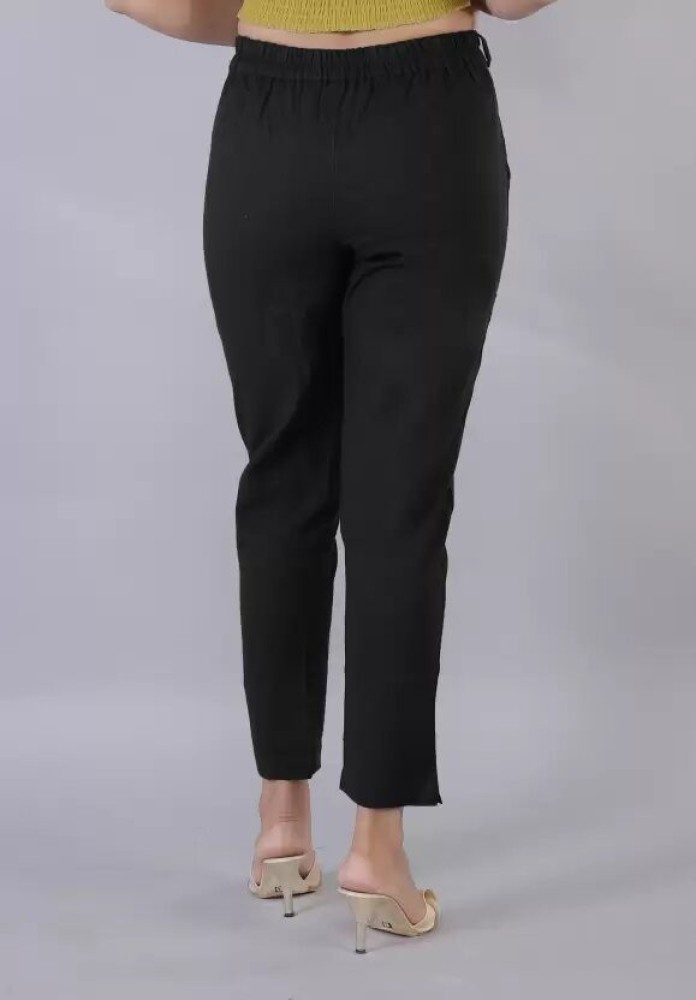 TRENDS WOW Regular Fit Women Black Trousers  Buy TRENDS WOW Regular Fit  Women Black Trousers Online at Best Prices in India  Flipkartcom