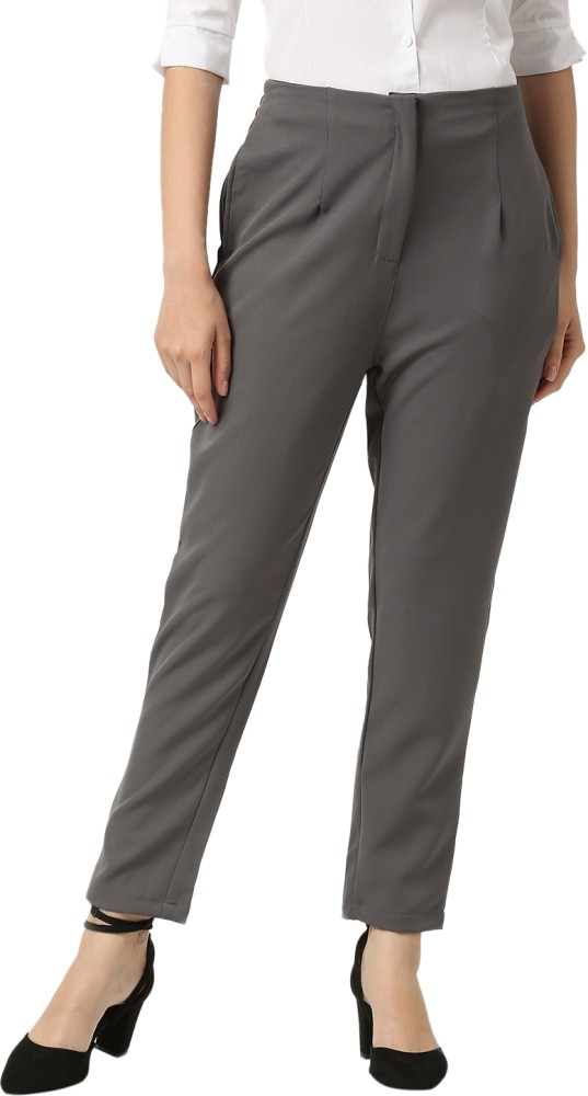 PolyesterNylon Polyester Womens Charcoal Grey Formal Pant Size Medium
