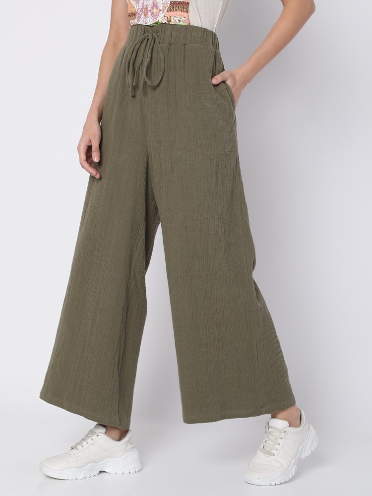 Vero Moda Flared Women Green Trousers