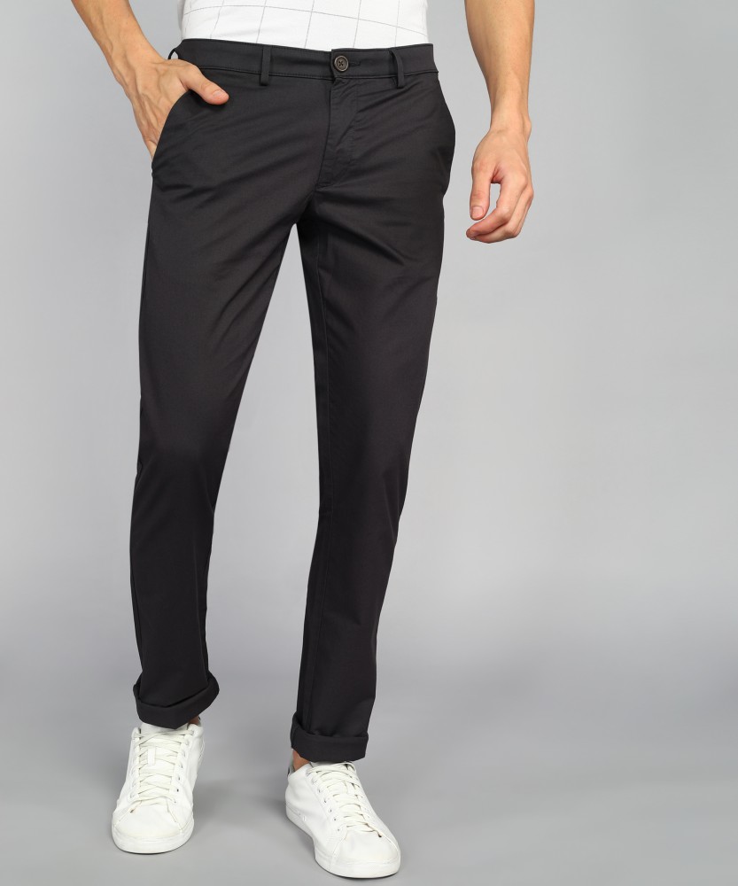 Allen Solly Black Mid Rise Trousers