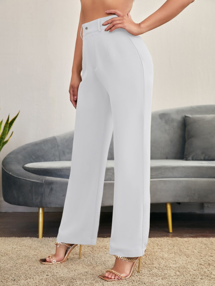 Buy Off White Trousers  Pants for Women by ORCHID BLUES Online  Ajiocom