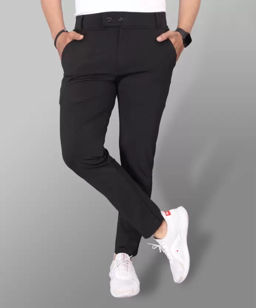 Buy Men Black Slim Fit Solid Casual Trousers Online  747337  Allen Solly