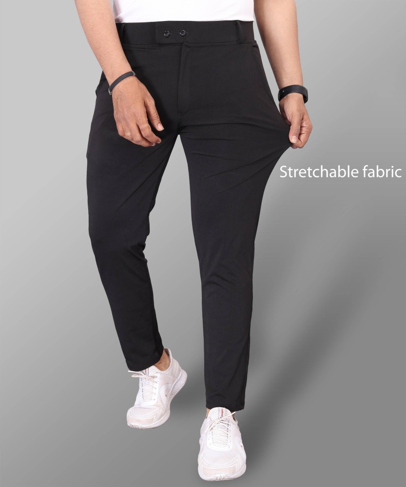 Formal Stretchable Pant with Expandable Waist for Men Regular Fit  Lightweight Flat Front Premium Lycra Fabric