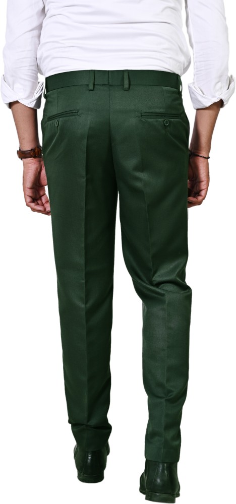 Stylish Polycotton Mint Green Solid Mid-Rise Formal Trouser For Men –  Bongosaj