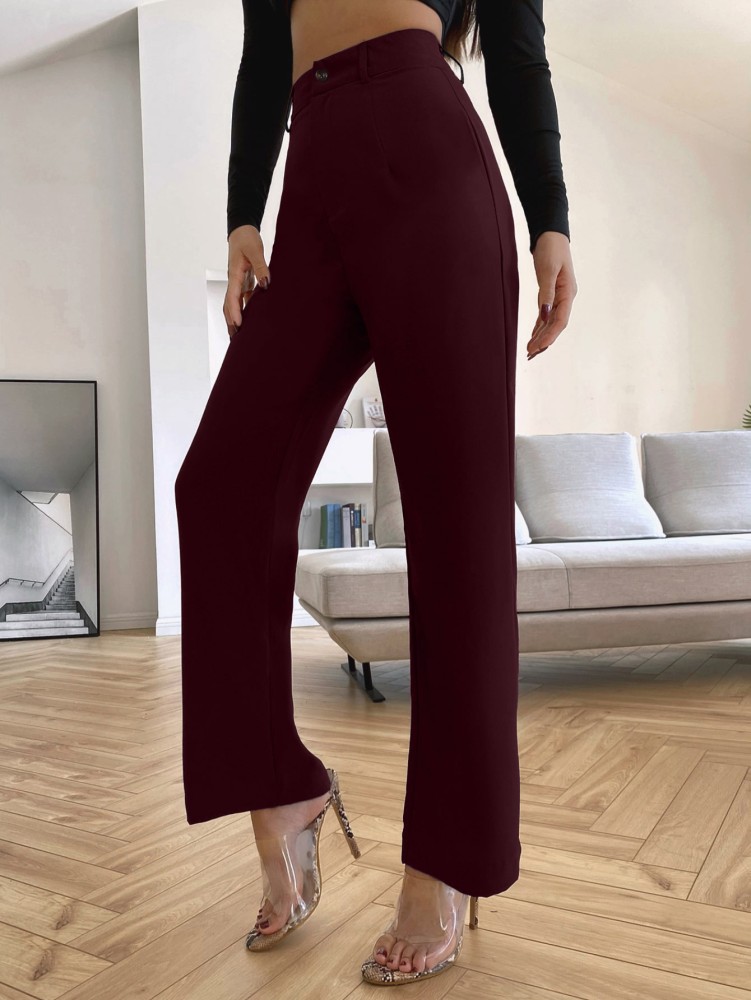 Buy Maroon Trousers  Pants for Women by Magre Online  Ajiocom