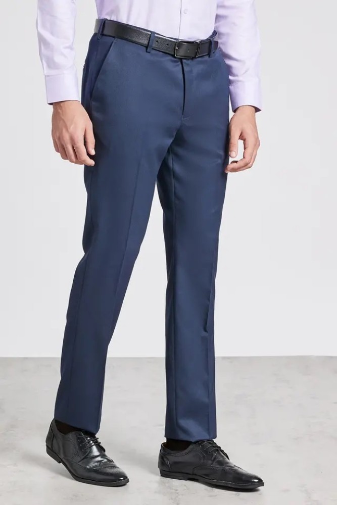 Buy CONCITOR Mens Dress Pants Trousers Flat Front Slacks ROYAL BLUE Color  30 at Amazonin