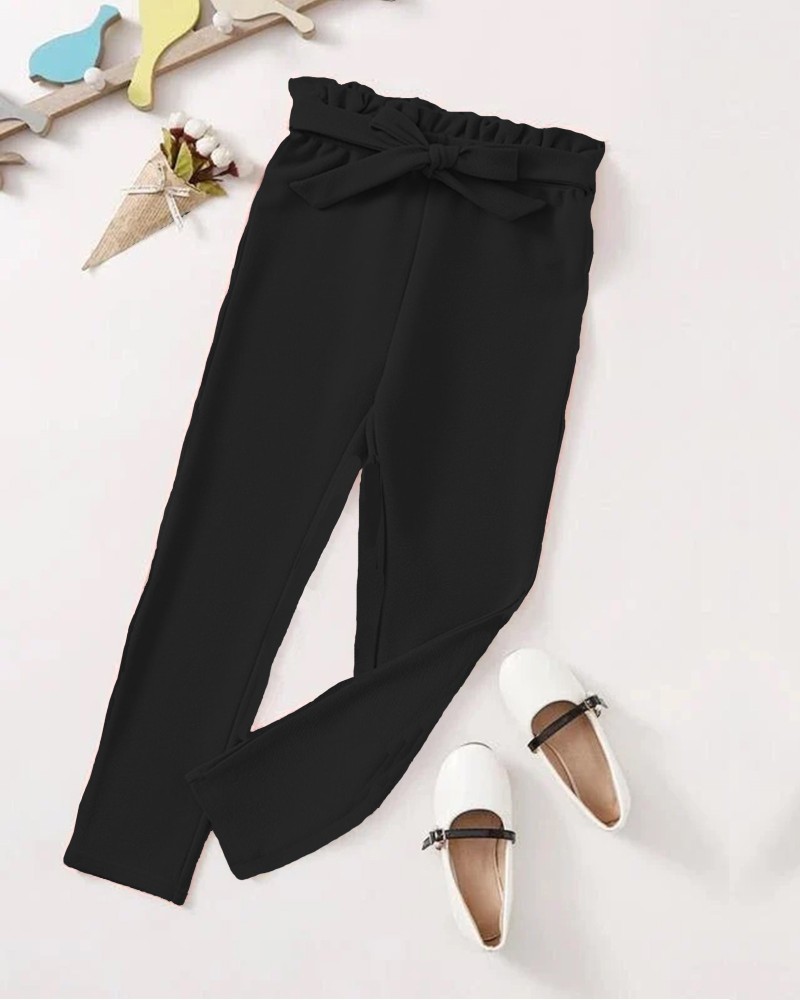 Buy W Women Black Solid Regular Fit Parallel Trousers - Trousers for Women  7736676 | Myntra