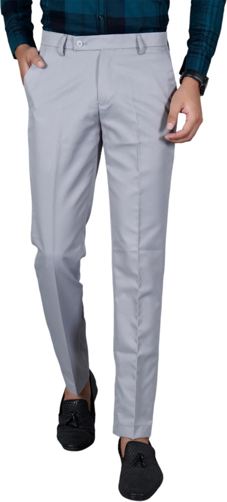 HAUL CHIC Slim Fit Men Grey Trousers  Buy HAUL CHIC Slim Fit Men Grey  Trousers Online at Best Prices in India  Flipkartcom