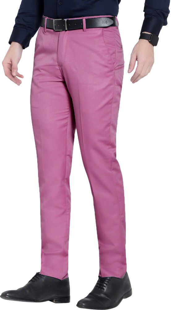 Think Lavish Slim Fit Men Pink Trousers  Buy Think Lavish Slim Fit Men  Pink Trousers Online at Best Prices in India  Flipkartcom