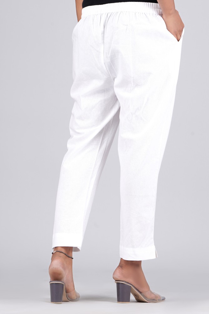 SASSAFRAS Tapered Women White Trousers  Buy SASSAFRAS Tapered Women White  Trousers Online at Best Prices in India  Flipkartcom