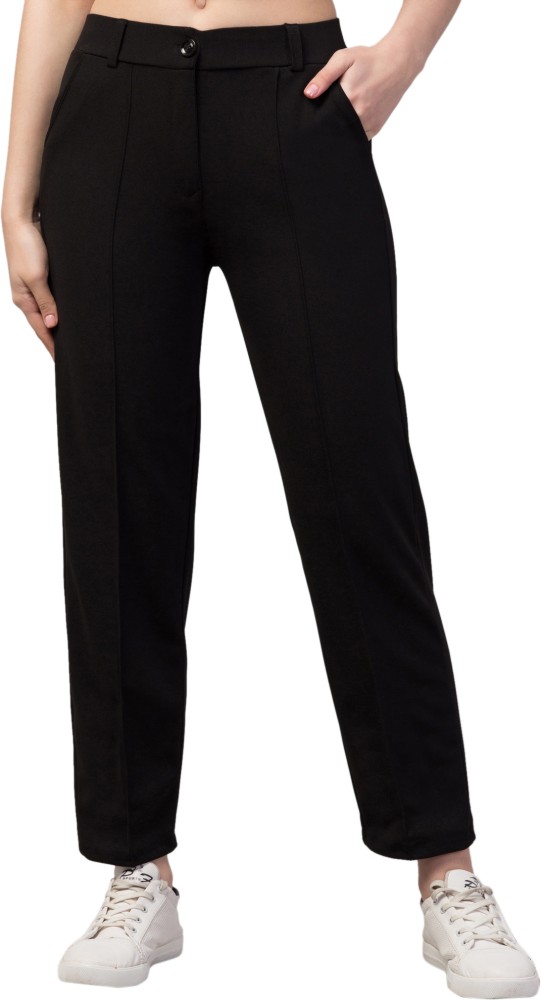 Straightleg black trousers with darts  Massimo Dutti