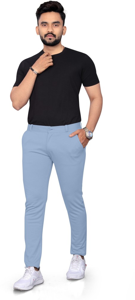 Buy Regular Trouser Pants Sky Blue Black and Navy Blue Combo of 3 Cotton  for Best Price Reviews Free Shipping