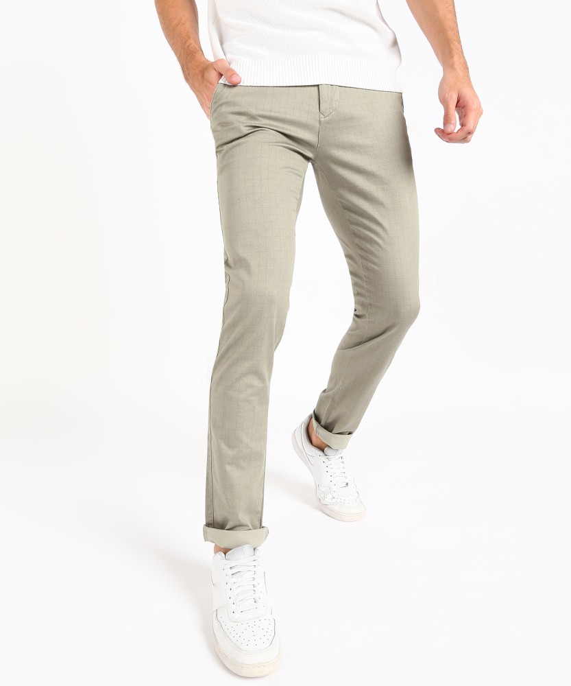 Buy Olive Cotton Blend Trousers for Men Online at Killer  495678