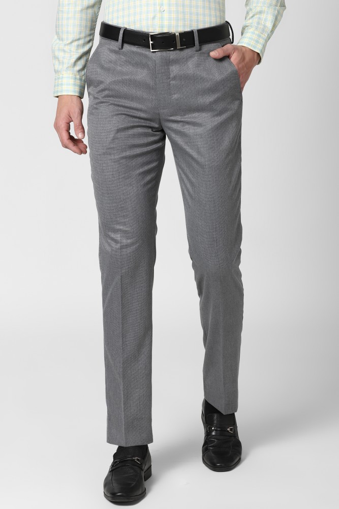 Classic Polo Casual Trousers  Buy Classic Polo Mens Cotton Textured Slim  Fit Grey Color Trouser Online  Nykaa Fashion