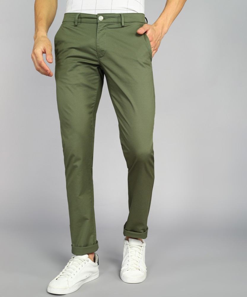 Allen Solly Solid Cotton Blend Regular Fit Mens Casual Trousers