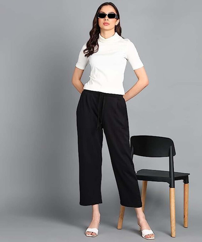 KARTIZO Regular Fit Women Black Trousers  Buy KARTIZO Regular Fit Women  Black Trousers Online at Best Prices in India  Flipkartcom