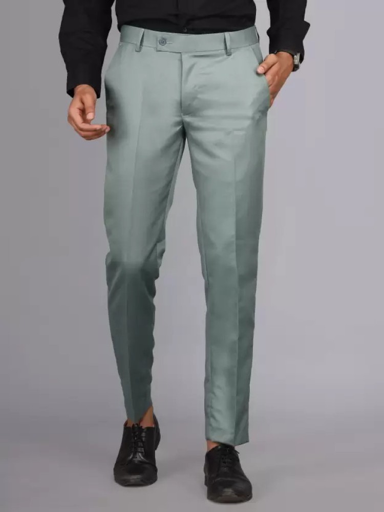 Pistachio Green PlainSolid Premium WoolBlend Pant For Men