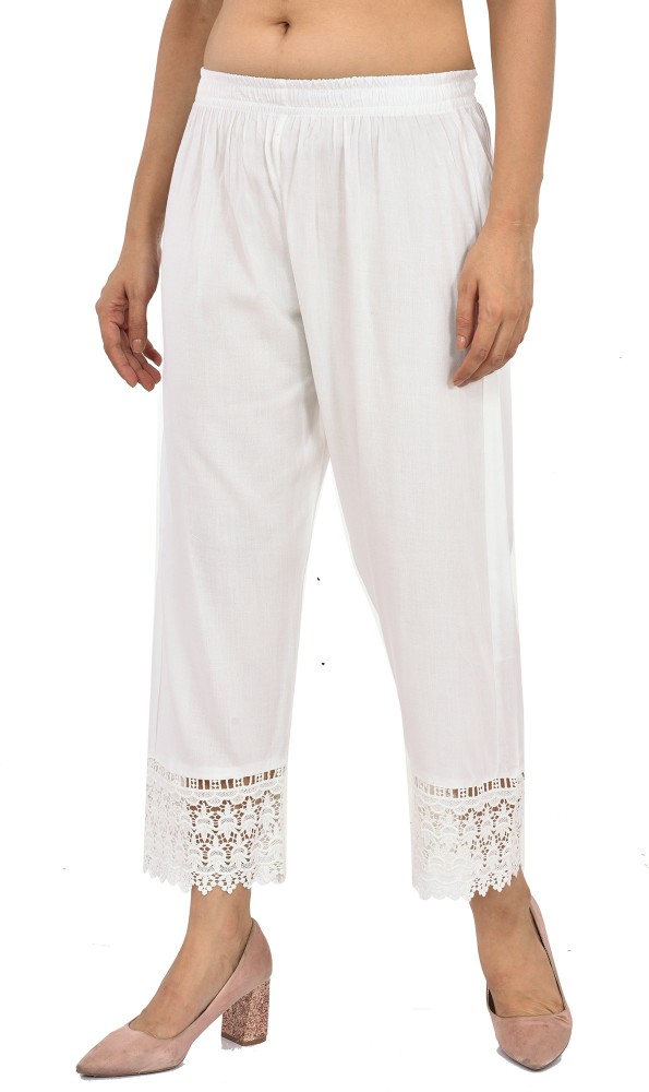 Buy BuyNewTrend White Black Lining Side Slits Striped Palazzo Pant For Women  Online at Low Prices in India  Paytmmallcom