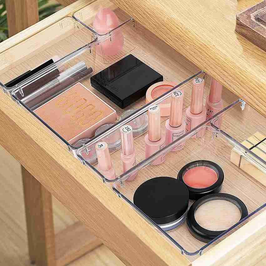 7pcs Clear Plastic Drawer Organizers Set - Versatile Table Drawer