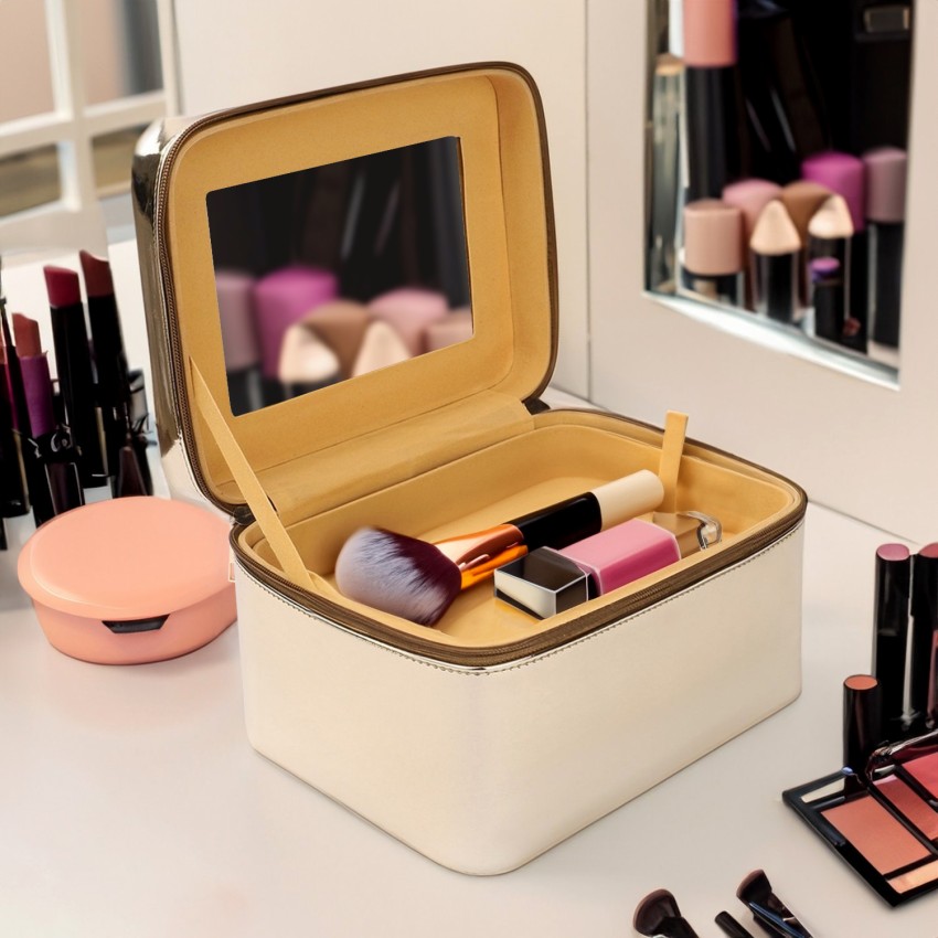 NFI essentials Makeup Bag Cosmetic Box Jewelry Bridal Box Make up Box  Trousseau Box Vanity Beauty Case Organizer for Wedding Makeup Big Box