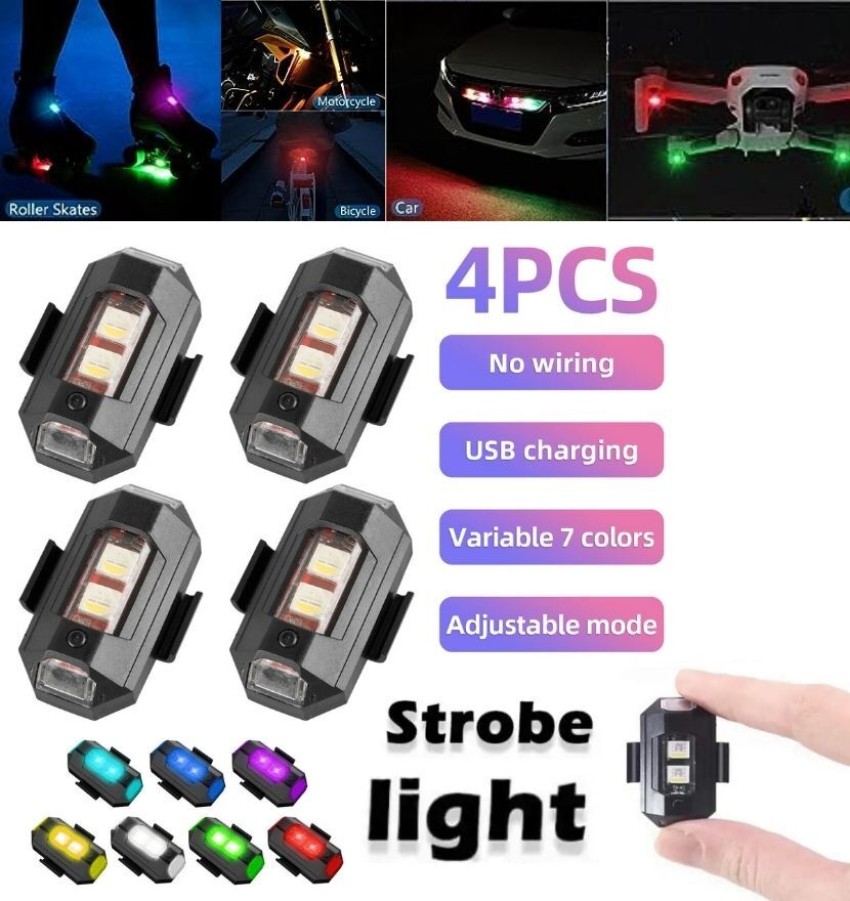 AUTOPIX 7 Colors LED Aircraft Strobe Lights &USB Charging for all