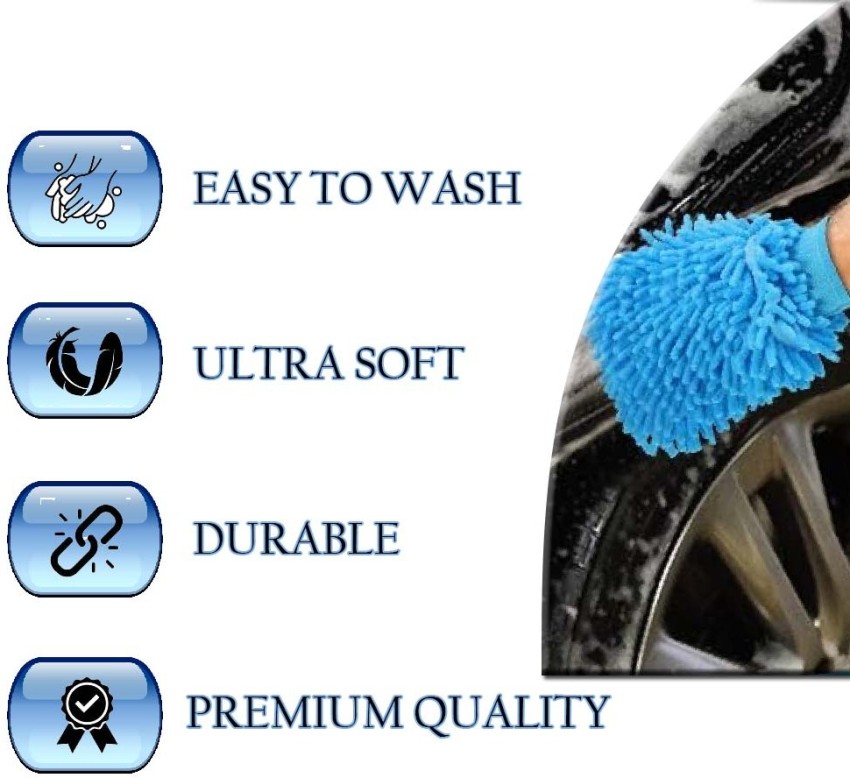 WINKCART Microfiber Vehicle Washing Hand Glove Price in India