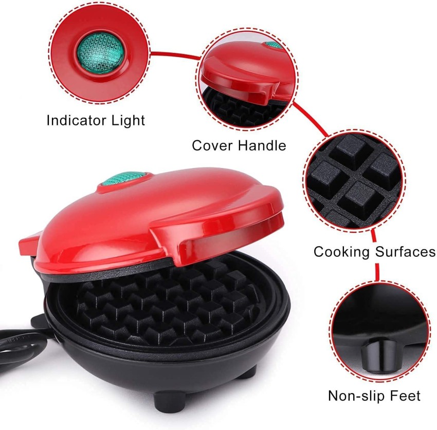 DRUMSTONE Mini waffle maker dash with removable plates baby shapes