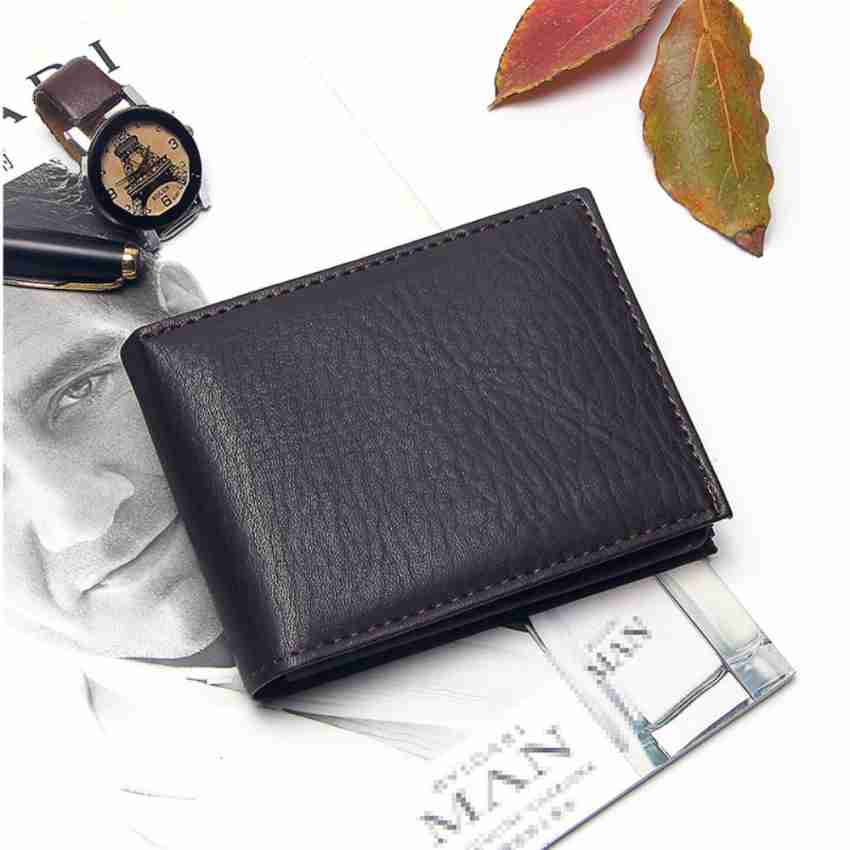RED FISH Men Formal Black Artificial Leather Wallet Black - Price in India
