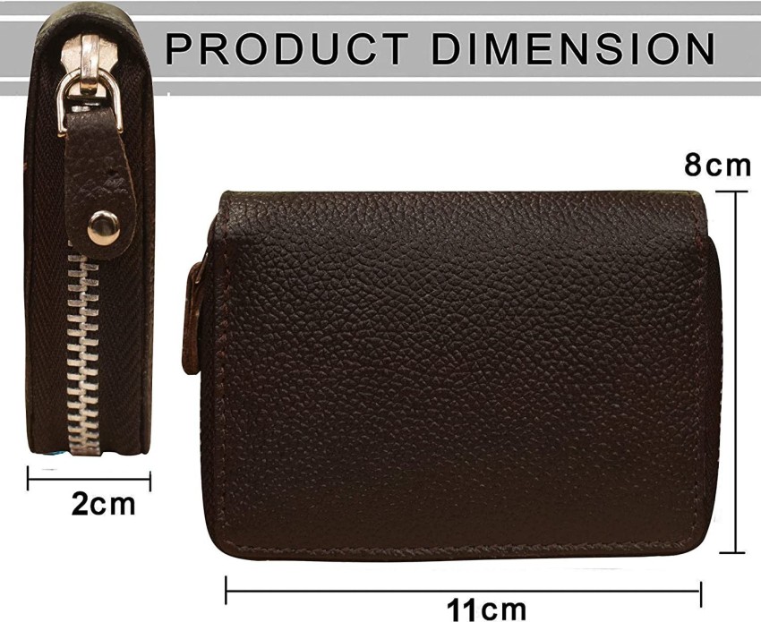 Double Zipper Coin Purse Women Leather Wallet Card Key Holder