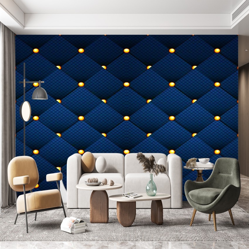 Buy Gold and Navy Blue Geometric Wallpaper Wall Mural Minimalistic Online  in India  Etsy