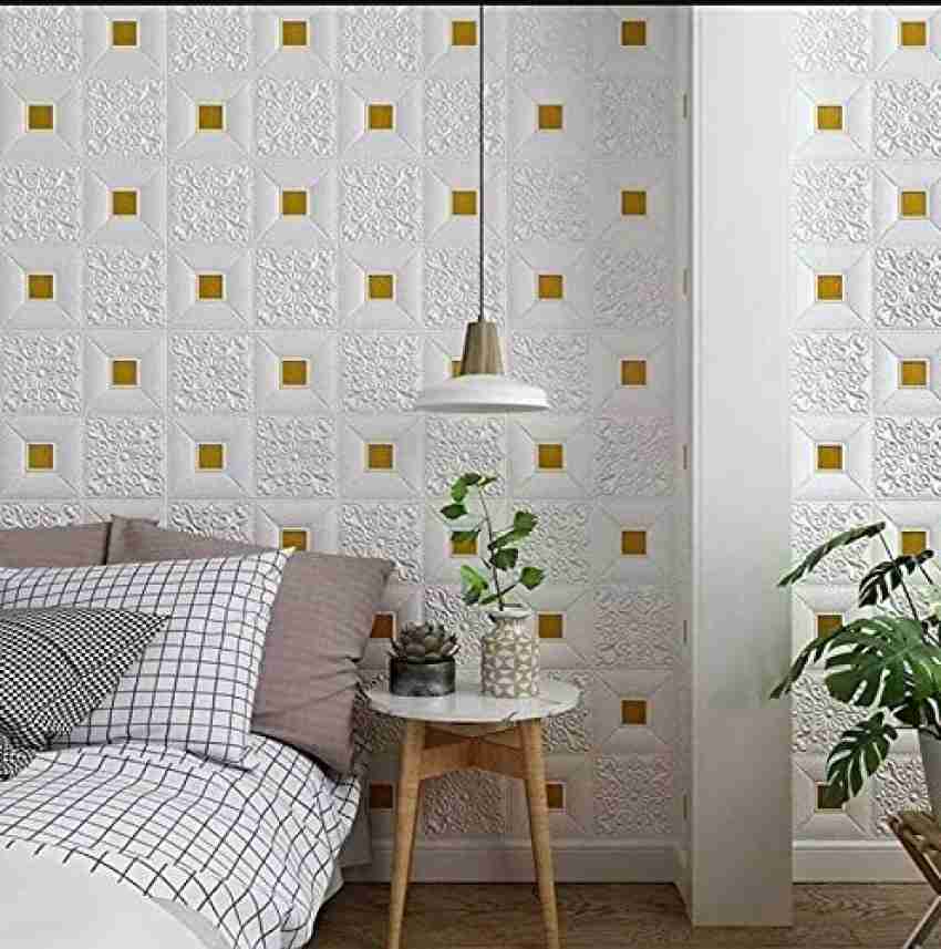 wewell 69.977 cm 3D PE Foam Wall Stickers 3D Self Adhesive Wallpaper DIY  Wall Decor Brick Stickers (70 x 77cm, Appx. 5.8Sq Feet). (White) Self  Adhesive Sticker Price in India - Buy