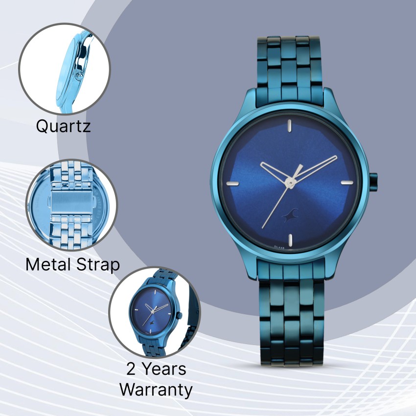 Fastrack Stunners Quartz Analog Blue Dial Metal Strap Watch for