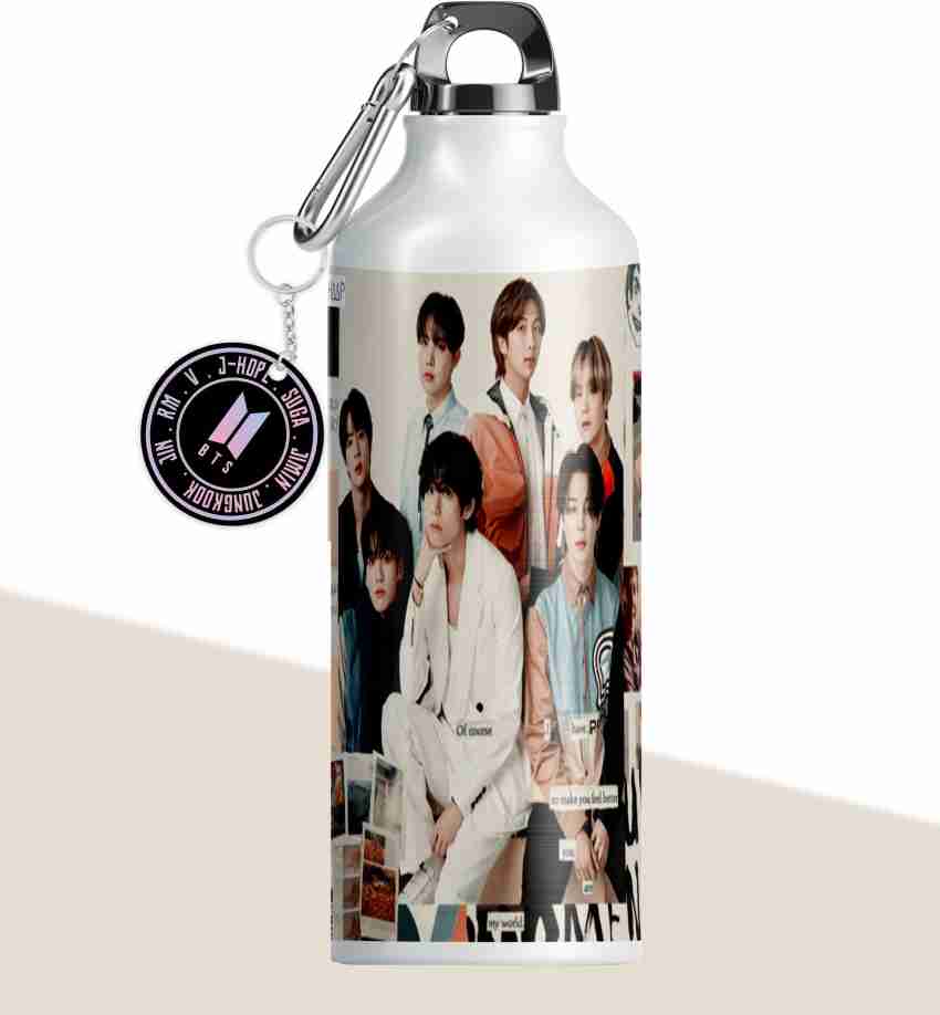 NH10 DESIGNS BTS Sipper Water Bottle Cup Keychain Combo Set For